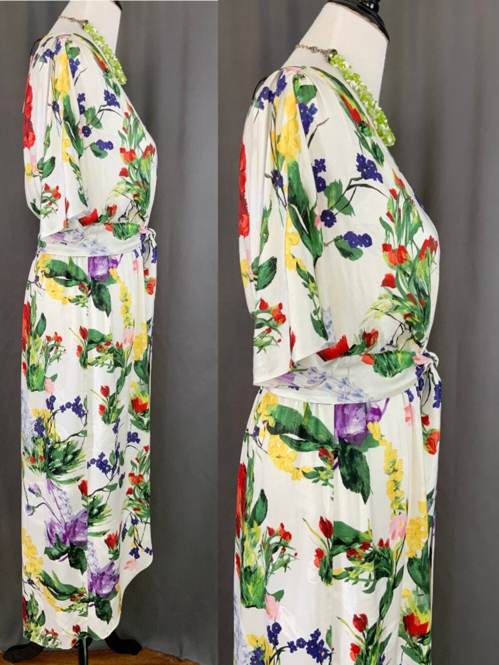 Alice + Olivia Clarine Wildflower Print Wrap Dress Sz 8 - Picture 6 of 16